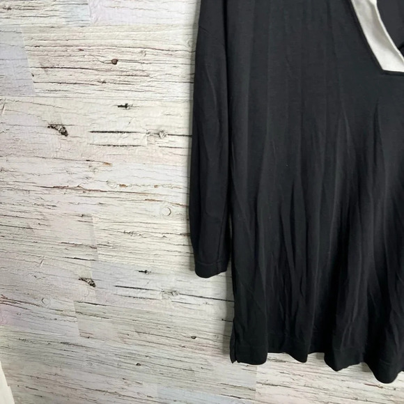 Banana republic black blouse long sleeve top white size small - Picture 2 of 9